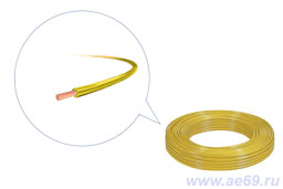 Провод автомобильный ПГВА кабель автопровод шнур автотракторный 2,50 100 метров жёлтый 