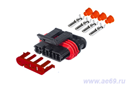 Колодка соединит. 4 конт. 1,5мм гнездо герм.IP66/67(к-кт с клеммами и уплотн. под 1,50-2,50мм кв.)