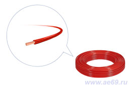 Провод автомобильный ПГВА кабель автопровод шнур автотракторный 1,00 50 м <br />
красный