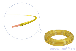 Провод автомобильный ПГВА кабель автопровод шнур автотракторный 4,00 100 метров жёлтый