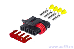 Колодка соединит. 4 конт. 1,5мм гнездо герм.IP66/67(к-кт с клеммами и уплотн. под 0,50-1,00мм кв.)