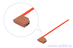  Клемма "мама" серия 6,3мм, наруж., угл. автолампы Н1(луж., изол.сил.муфтой, в сб.с пров. 1,50мм кв.)