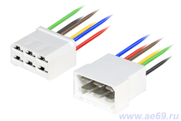 Колодка соединит. 6 конт. 6,3мм (в сборе с проводом 0,75мм кв.)
