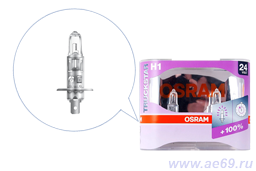 Лампа галог. H1 24*70 (б\пров.) "Osram" Truckstar +100% Euro Box (к-кт/2шт) Германия.  64155 LTS2