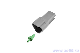 Колодка соединит. 3 конт. 1,5мм штырь, тип Deutsch герм. IP67 (с упл., под 0,75-1,50мм кв)