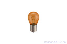 Лампа А12*21 желтая (со смещенным цоколем) "Philips" BAU15s Германия
