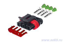 Колодка соединит. 4 конт. 1,5мм гнездо герм.IP66/67(к-кт с клеммами и уплотн. под 0,35-0,50мм кв.)