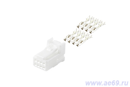  Колодка соединит. 8 конт. 0,64мм TH 025 1379659-1(к-кт с клеммами под провод 0,22-0,50мм кв.)