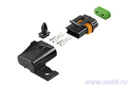 Держатель флажкового предохранителя тип "норма" (к-кт с клеммами, до 30А, герм.IP66/67, с кроншт.). ДП30КГ(кт)